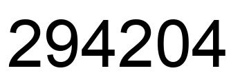 Number 294204 black image
