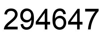 Number 294647 black image
