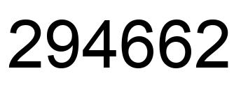 Number 294662 black image