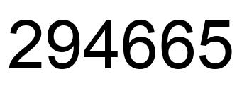 Number 294665 black image