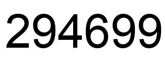 Number 294699 black image