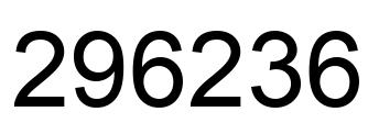 Number 296236 black image