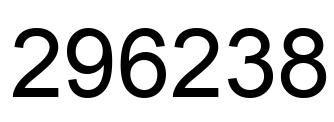 Number 296238 black image