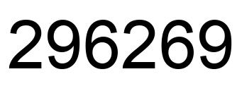 Number 296269 black image