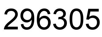 Number 296305 black image