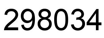 Number 298034 black image