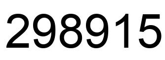 Number 298915 black image