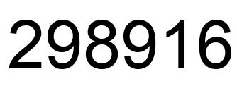 Number 298916 black image