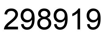 Number 298919 black image