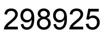 Number 298925 black image