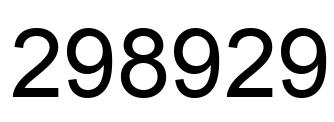 Number 298929 black image