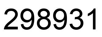 Number 298931 black image