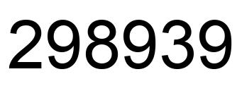 Number 298939 black image