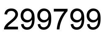 Number 299799 black image