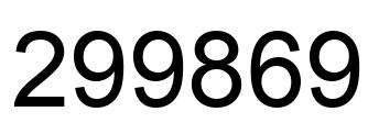 Número 299869 imagen negro