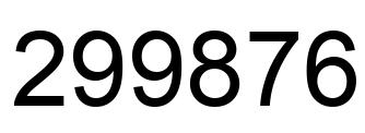 Número 299876 imagen negro