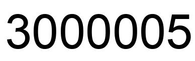 Number 3000005 black image