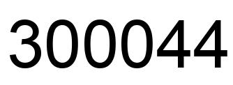 Number 300044 black image