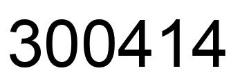 Number 300414 black image