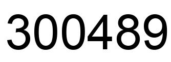 Number 300489 black image