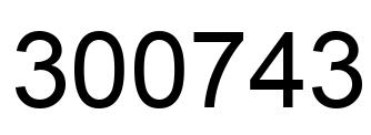 Number 300743 black image