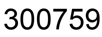 Number 300759 black image