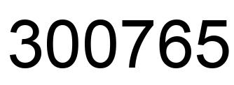 Number 300765 black image