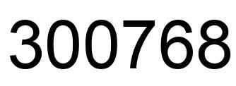 Number 300768 black image