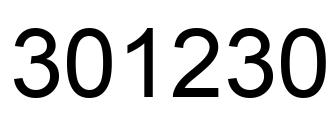 Number 301230 black image