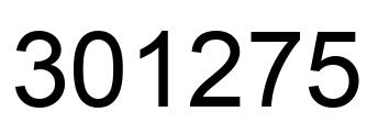 Number 301275 black image