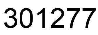 Number 301277 black image