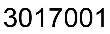 Number 3017001 black image