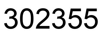 Number 302355 black image