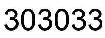 Number 303033 black image
