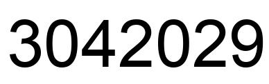 Number 3042029 black image