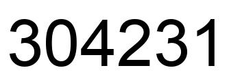 Number 304231 black image