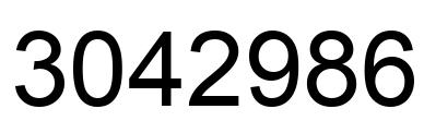 Number 3042986 black image