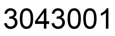 Number 3043001 black image