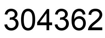 Number 304362 black image