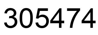 Number 305474 black image