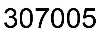 Number 307005 black image