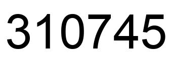 Number 310745 black image