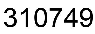 Number 310749 black image