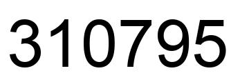Number 310795 black image