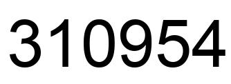 Number 310954 black image