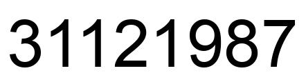 Number 31121987 black image