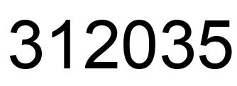 Number 312035 black image