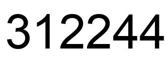 Number 312244 black image