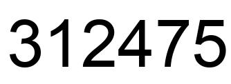 Number 312475 black image
