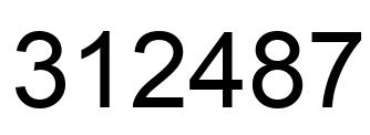 Número 312487 imagen negro